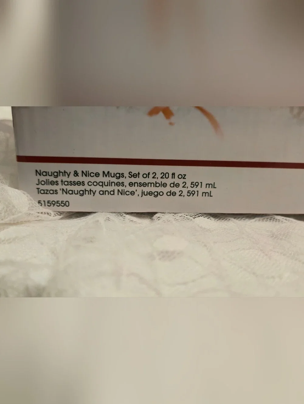 Pfaltzgraff Winterberry Santa Naughty /  Nice List Mugs  NEW w/BOX